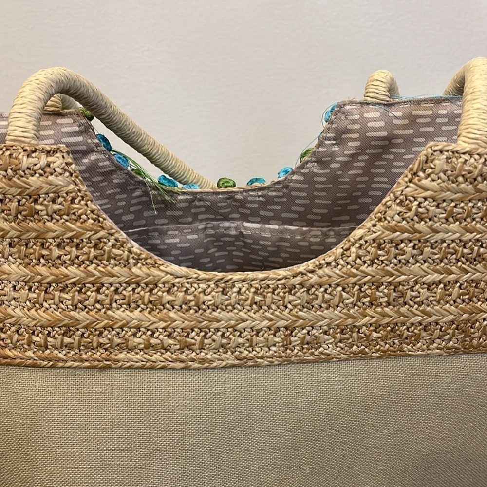 Sakroots Artist Circle Lola Beach Bag Natural Mojave Mirage Straw Tassels cactus - Picture 11 of 12